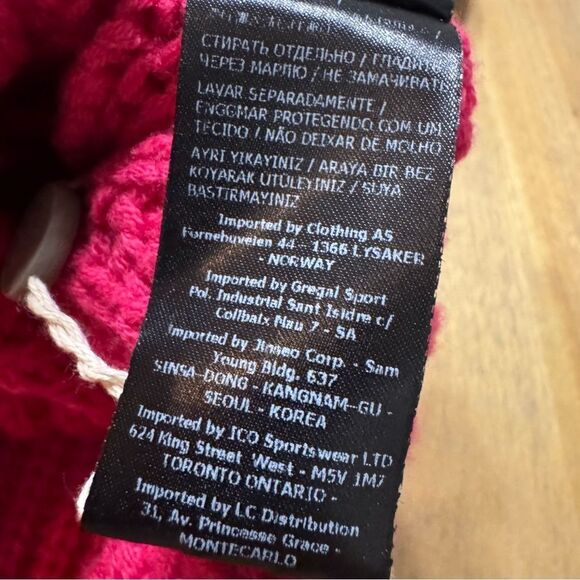 Peuterey Wool Sleeveless Turtleneck Sweater Fisherman Knit Medium Fuchsia Pink - Picture 11 of 16